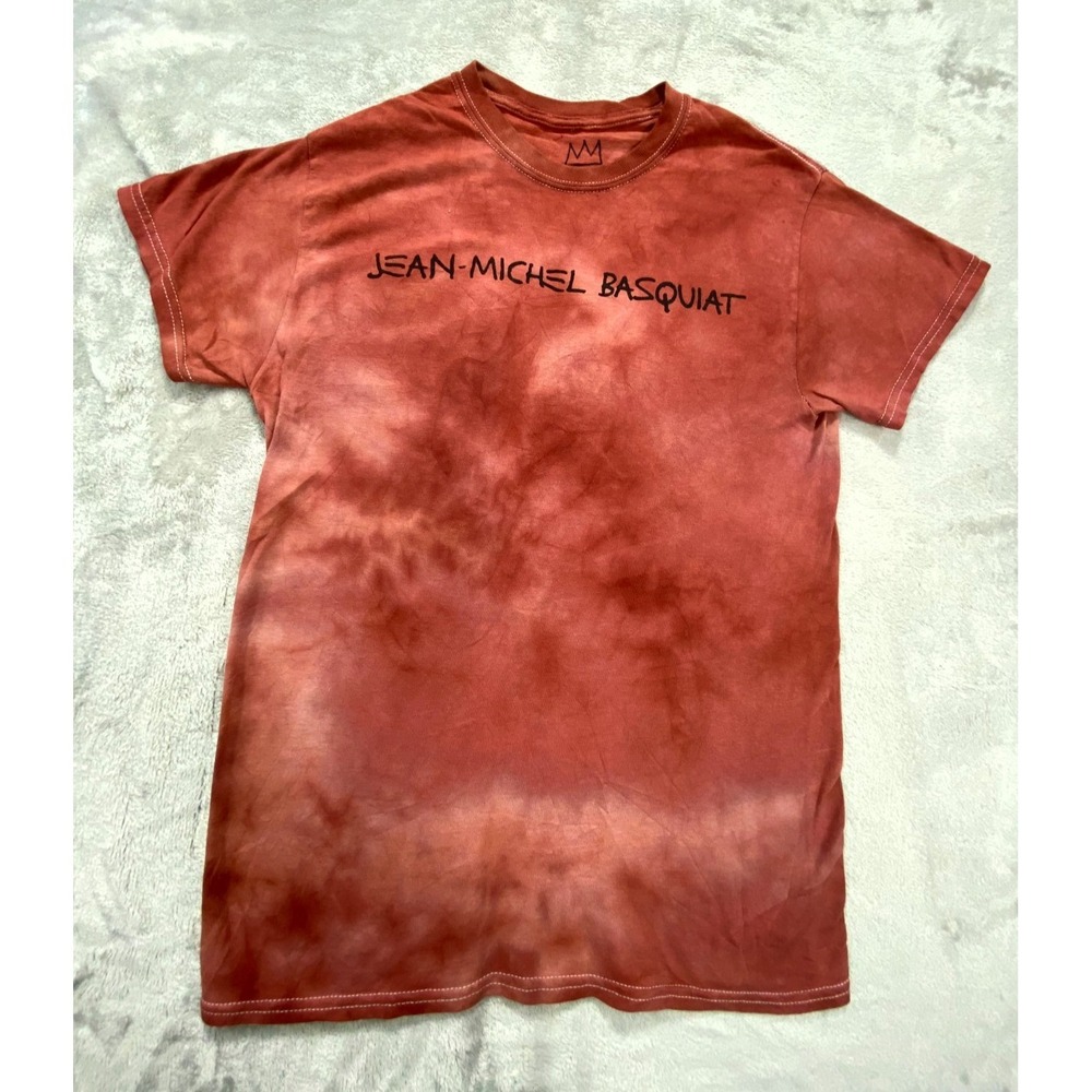 Jean Michel Basquiat T Shirt Men Small Red Tie Dye Graphic Crown Dino Streetwear